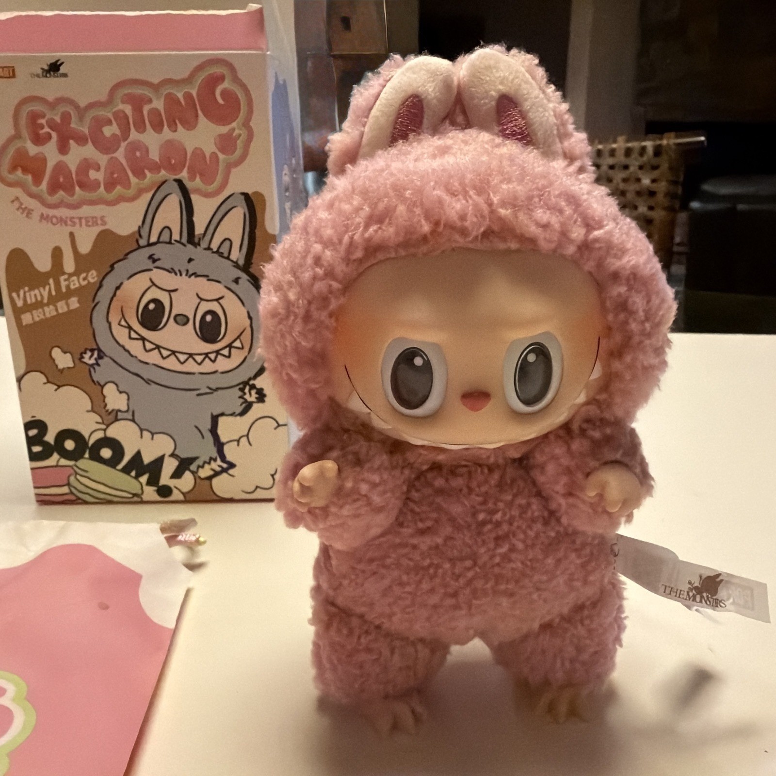 NEW! AUTHENTIC POP MART Labubu Exciting Macaron Lychee Berry PINK open box