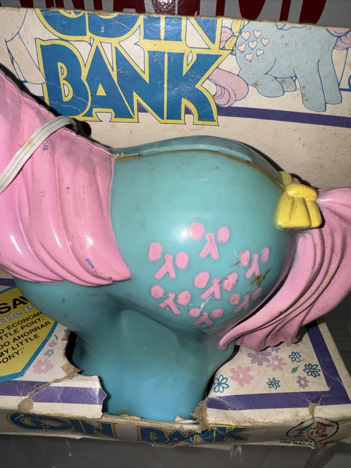 Vintage G1 My Little Pony – Coin Bank – HG Toys In Box Rough Shape But Rare &rsquo;84