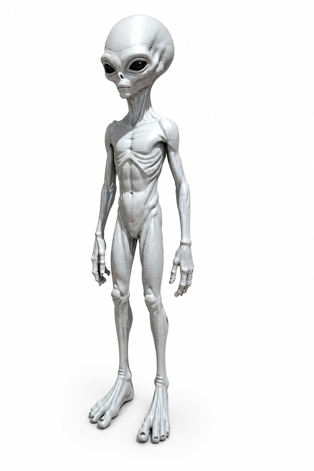 Grey Alien Figure 22cm Area 51 UFO Sci-Fi Statue 3D Statue Hand Painted