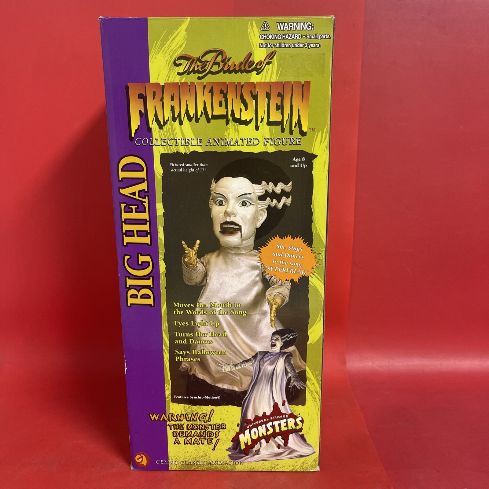 Gemmy The bride of Frankenstein With Box Fully Working Sings Multiple Songs