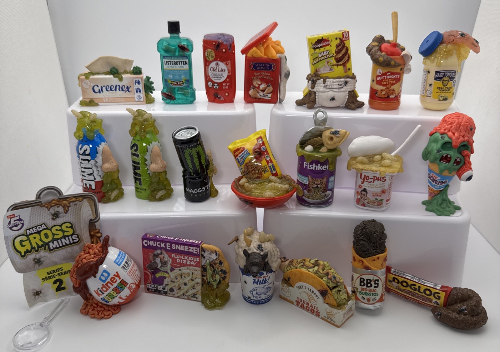 🤢💩 New! Zuru MEGA GROSS Mini Brands Series 2 – Lot Of 20 + stickers- NO DUPES