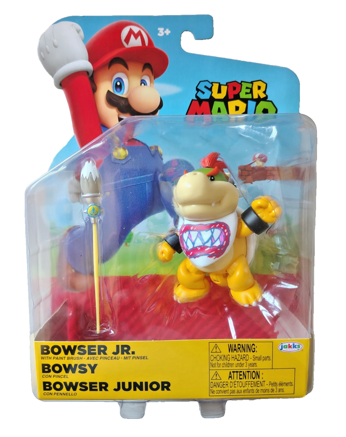 Jakks Nintendo World Super Mario BOWSER JR. w PAINT BRUSH 3&Prime; Figure NEW 2026