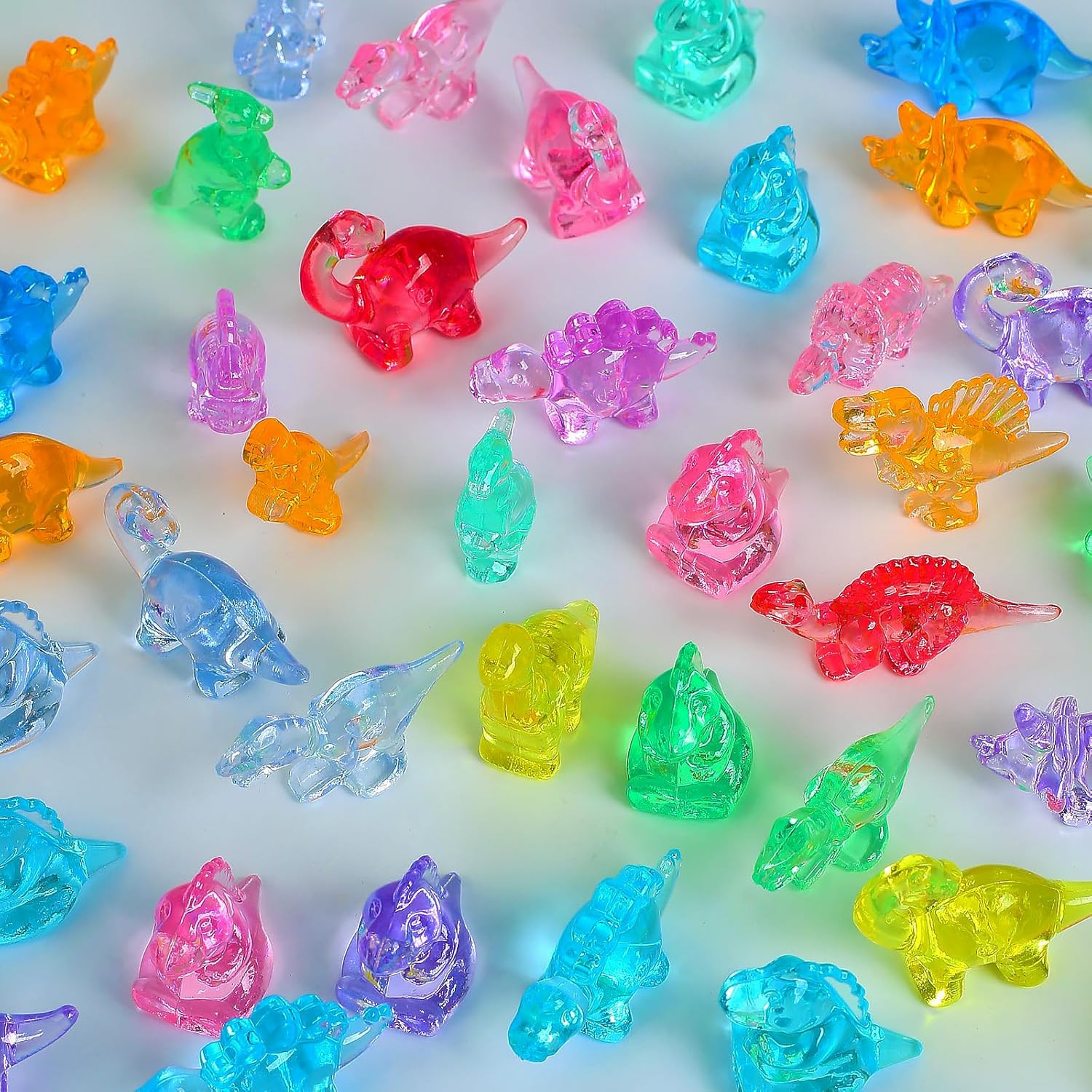180 Pieces Mini Dinosaur Figures, Multi-Colored Small Acrylic Dinosaur Toys Vase