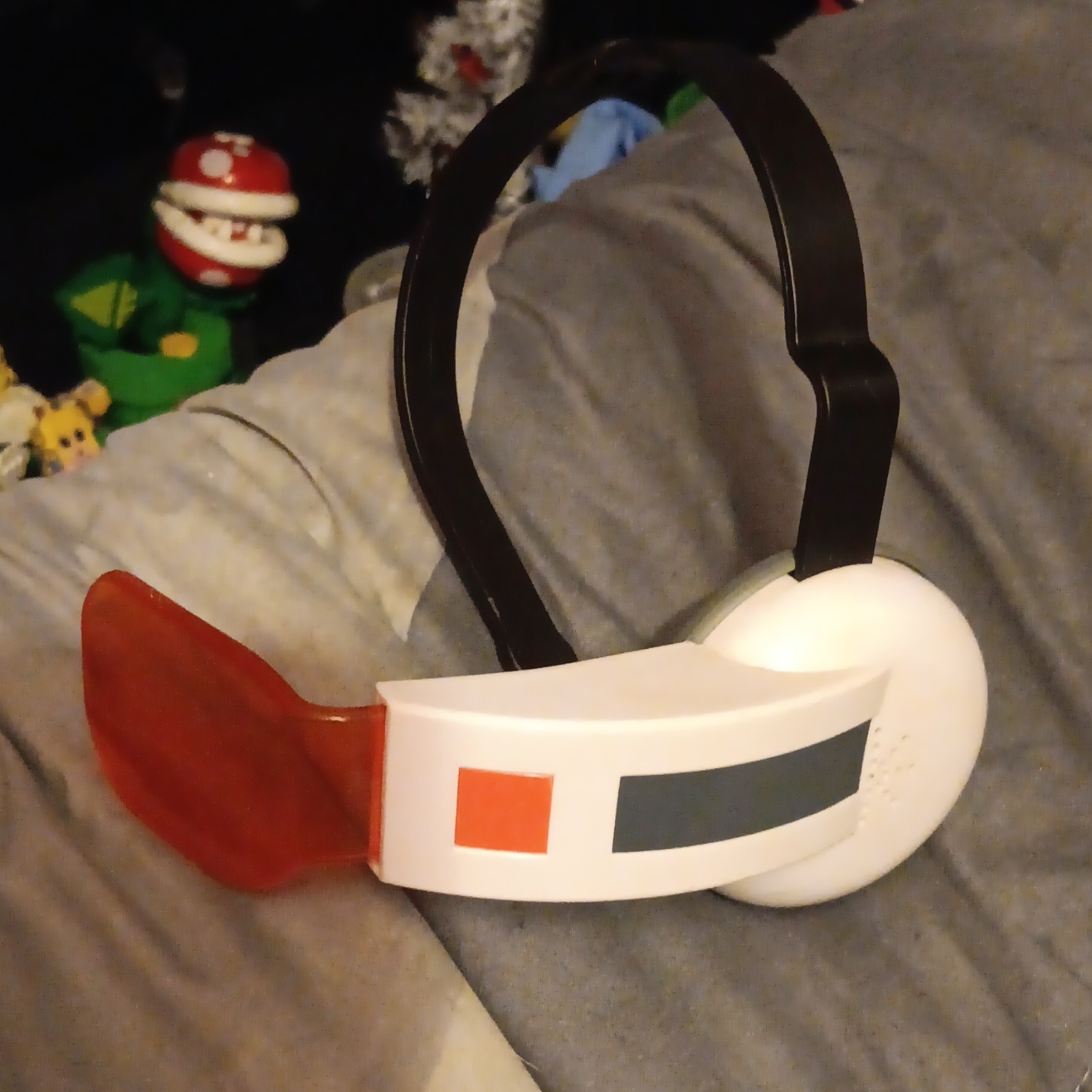 Electronic Toy Headset Prop Set Plastic Power Level Sounds Push Red Button