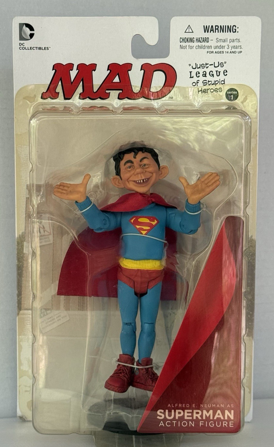 Mad Alfred E Neuman as Superman Dc Just-Us League of Stupid Heroes Sealed