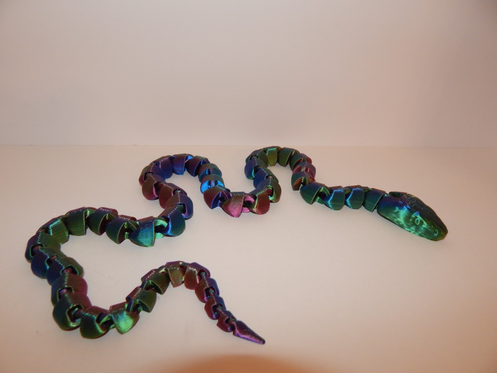 3d printed Snake Flexy 31 in LONG Metalic Blue/Purple