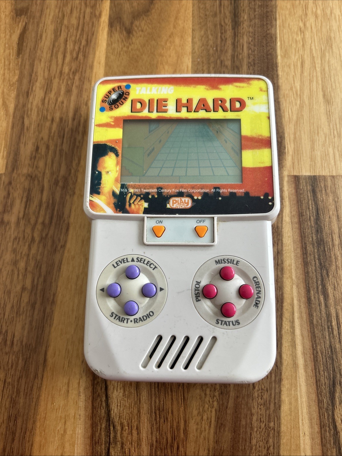 Playtech Die Hard Talking Super Sound Handheld Video Game Vtech 1991 For Repair