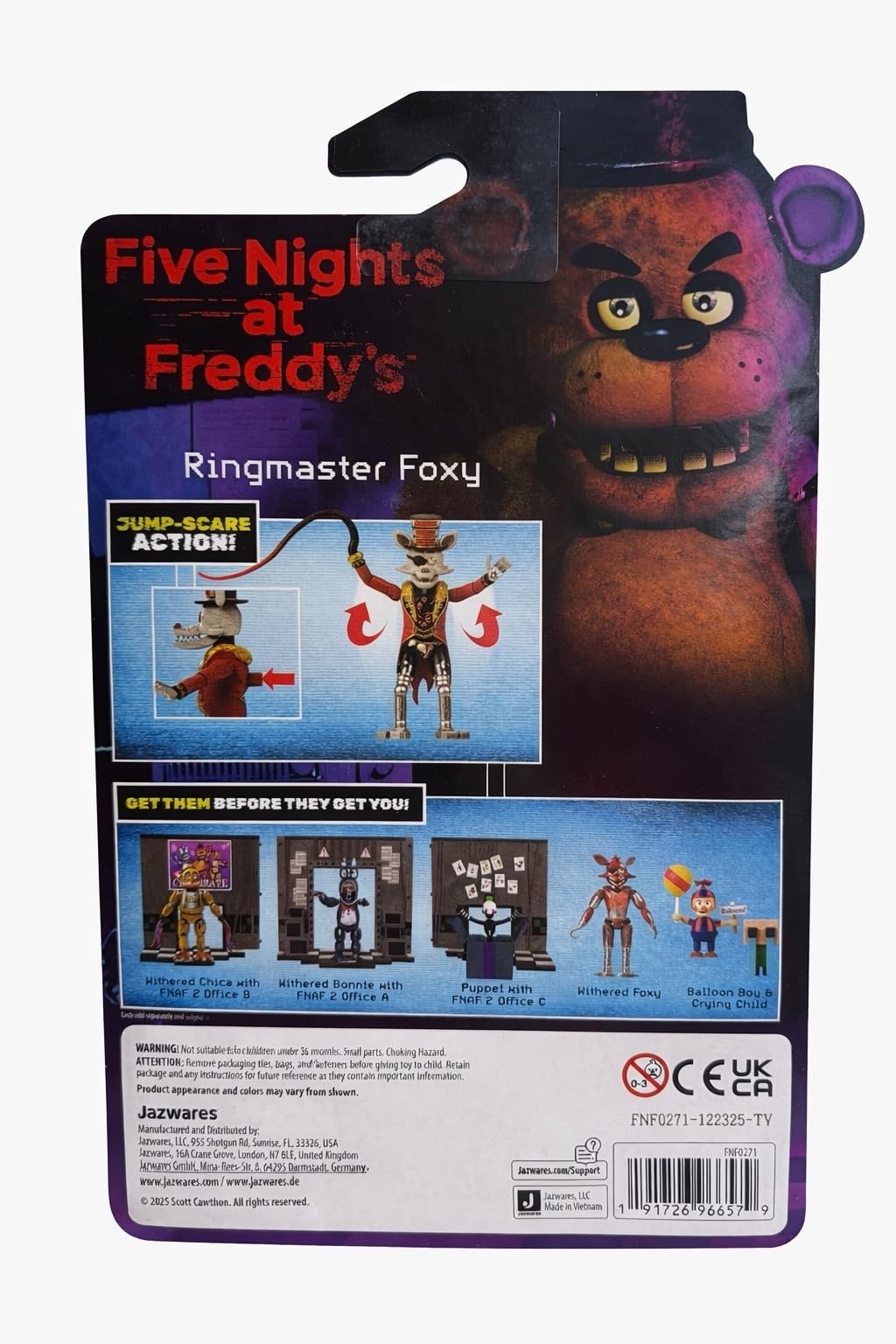 5-Inch Articulated Action Figure – Ringmaster Foxy with Jumpscare & Glow Eyes
