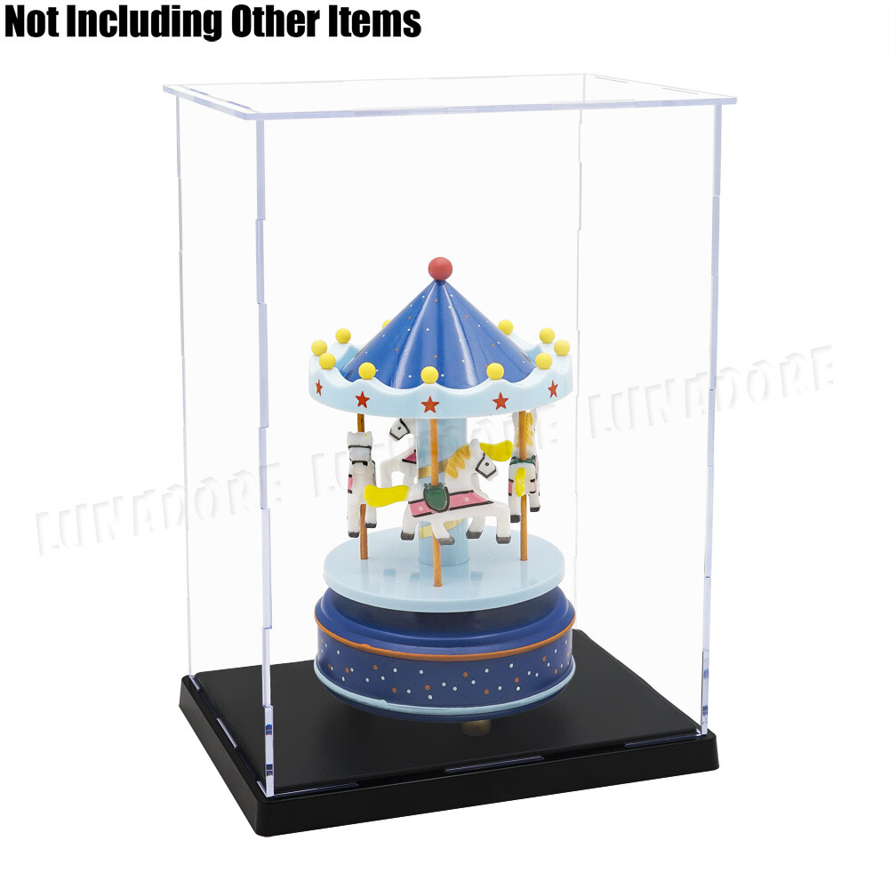 US Acrylic Plastic Display Case Box 10&Prime; Self-Install Protection Dustproof Figure
