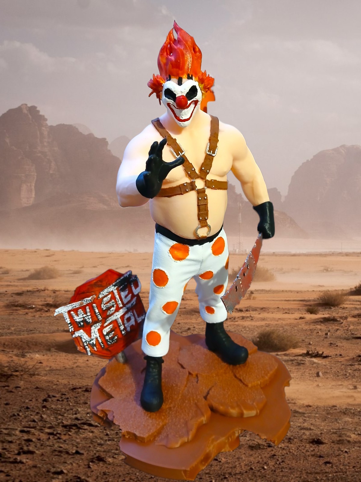 Twisted Metal Figure Sweet Tooth 10in Painted & Assembled