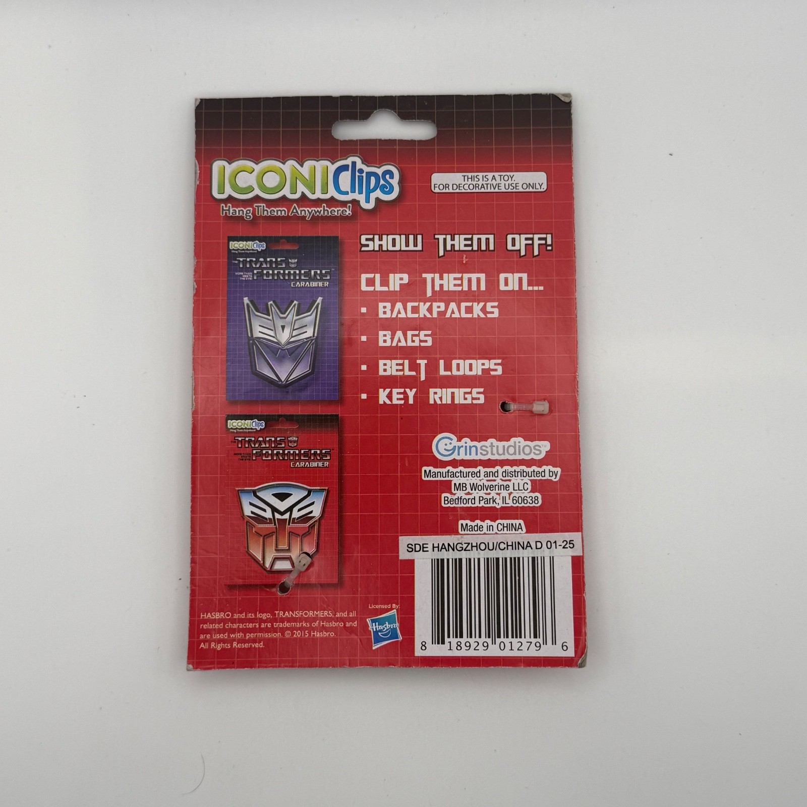 TRANSFORMERS ICONICLIPS DECEPTICON LOGO
