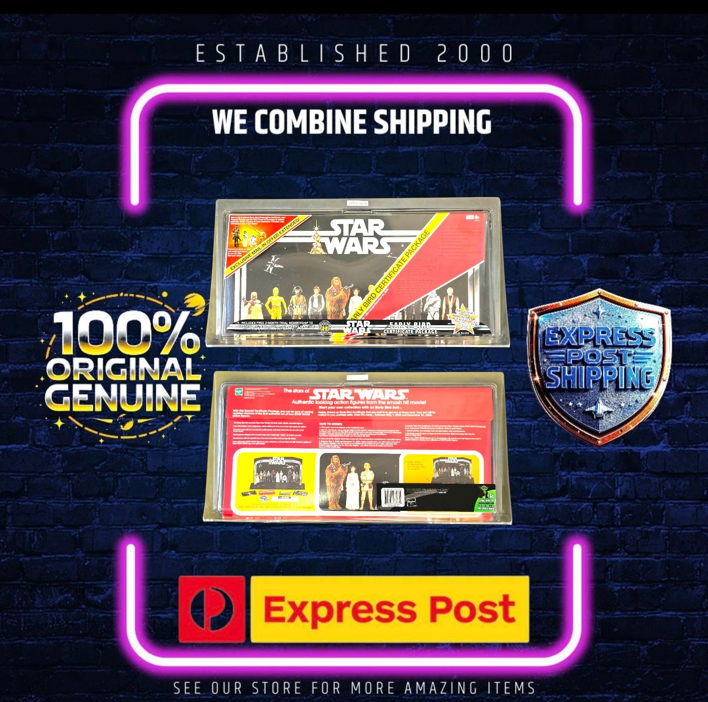 Star Wars Vintage Kenner Hasbro EARLY BIRD CERTIFICATE PACKAGE USA Sealed 2005