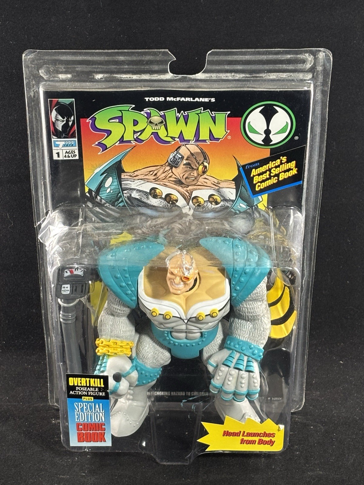 OVERTKILL 1994 McFarlane Spawn Series 1 Figure w/ Special Edition #1 Comic Book