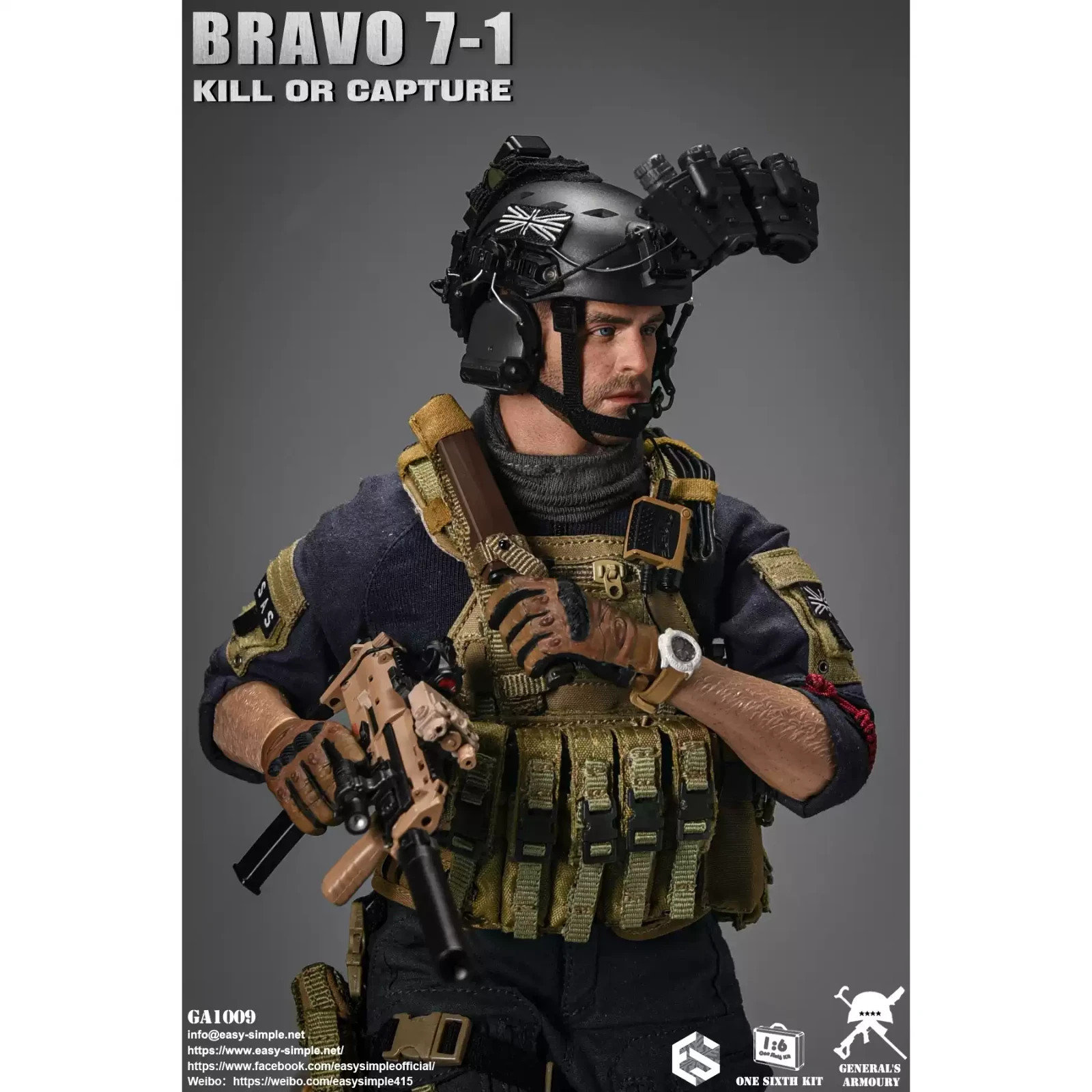 Easy&Simple 1/6 GA1009 BRAVO7 SAS Soap Action Figure In Stock