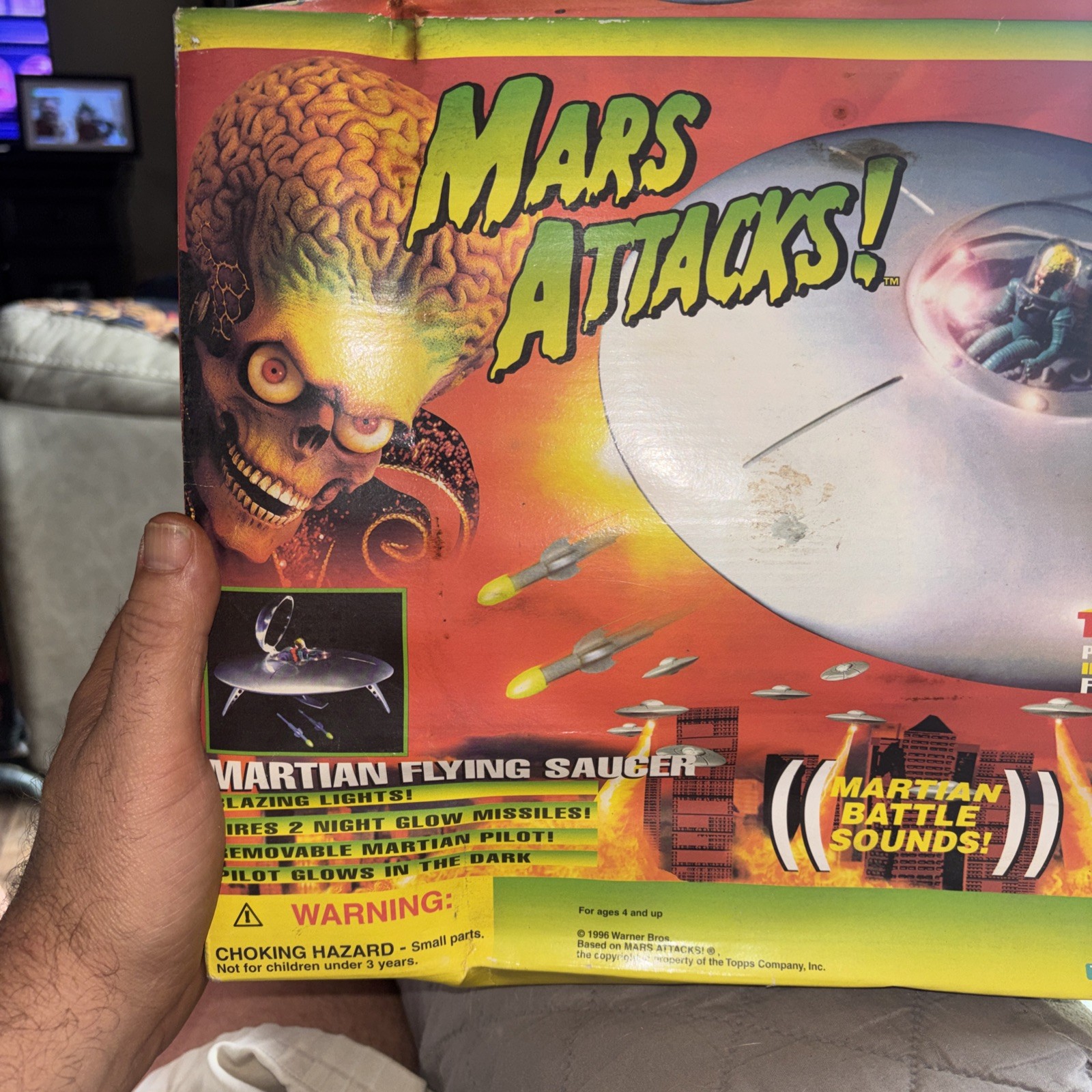 Mars Attacks Martian Flying Saucer 1996 Warner Bros Trendmasters NIB #25
