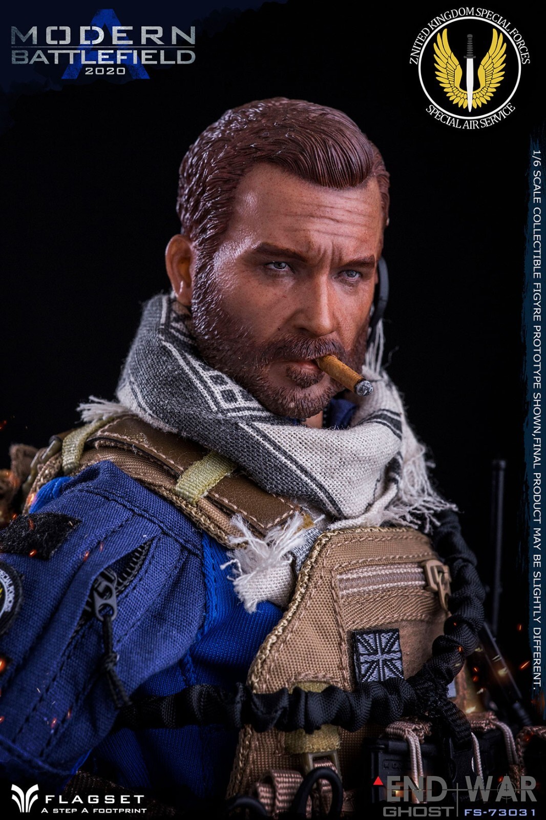 Flagset FS73031 1/6 Modern Battlefield End War Ghost 12&Prime;Male Figure Model