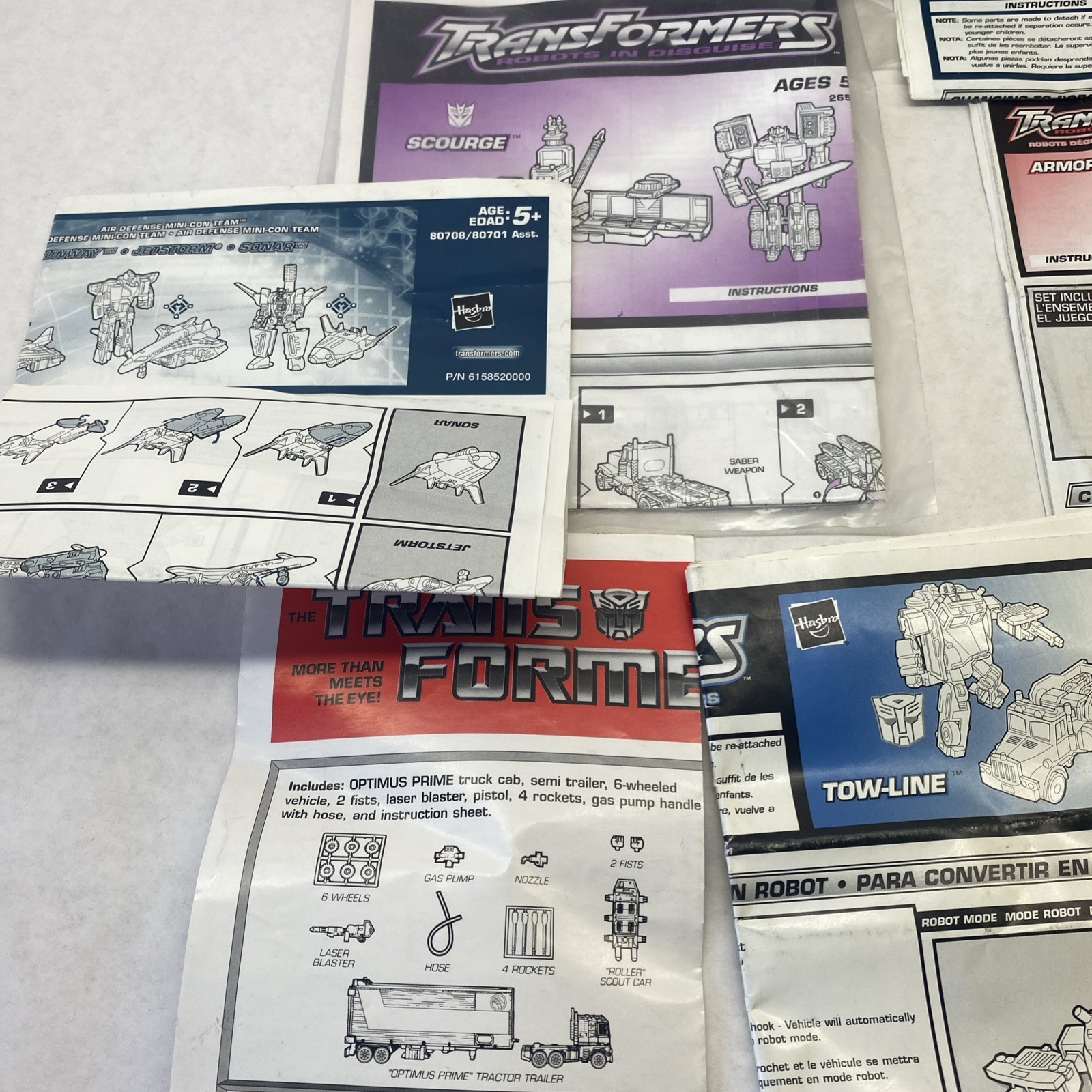 Transformers INSTRUCTIONS Booklets MANUALS Alternators ARMADA LOT Of 14 Vintage