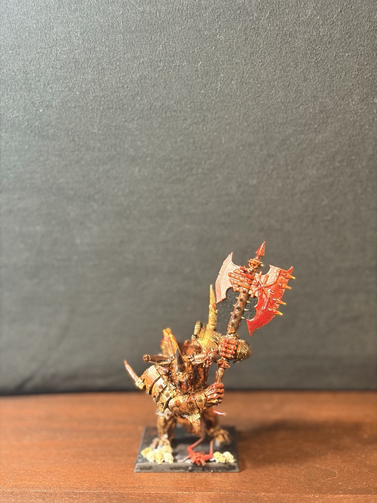 Custom Doombull Kitbash – Taurox Brass Bull Inspired Model w/ Bloodthirster Axe