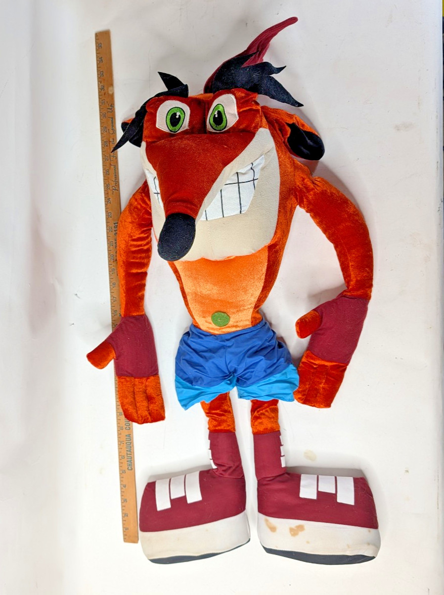 Rare Collectible 2007 Giant Crash Bandicoot Kelly Toy Playstation Plush 32” PS
