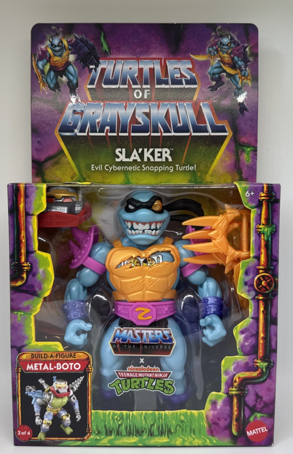 Turtles of Grayskull SLA&rsquo;KER Metal-Boto BAF 6&Prime; Action Figure MOTU x TMNT HVJ64