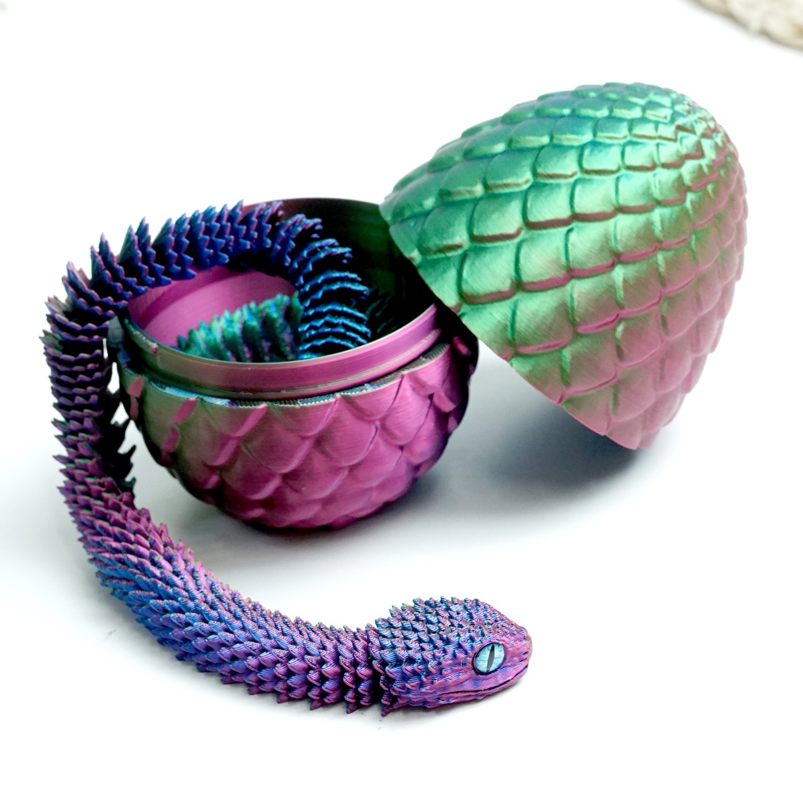 3D Printed Snake Egg Model,Articulated Animals Figure,Fidget Toys Home Decor