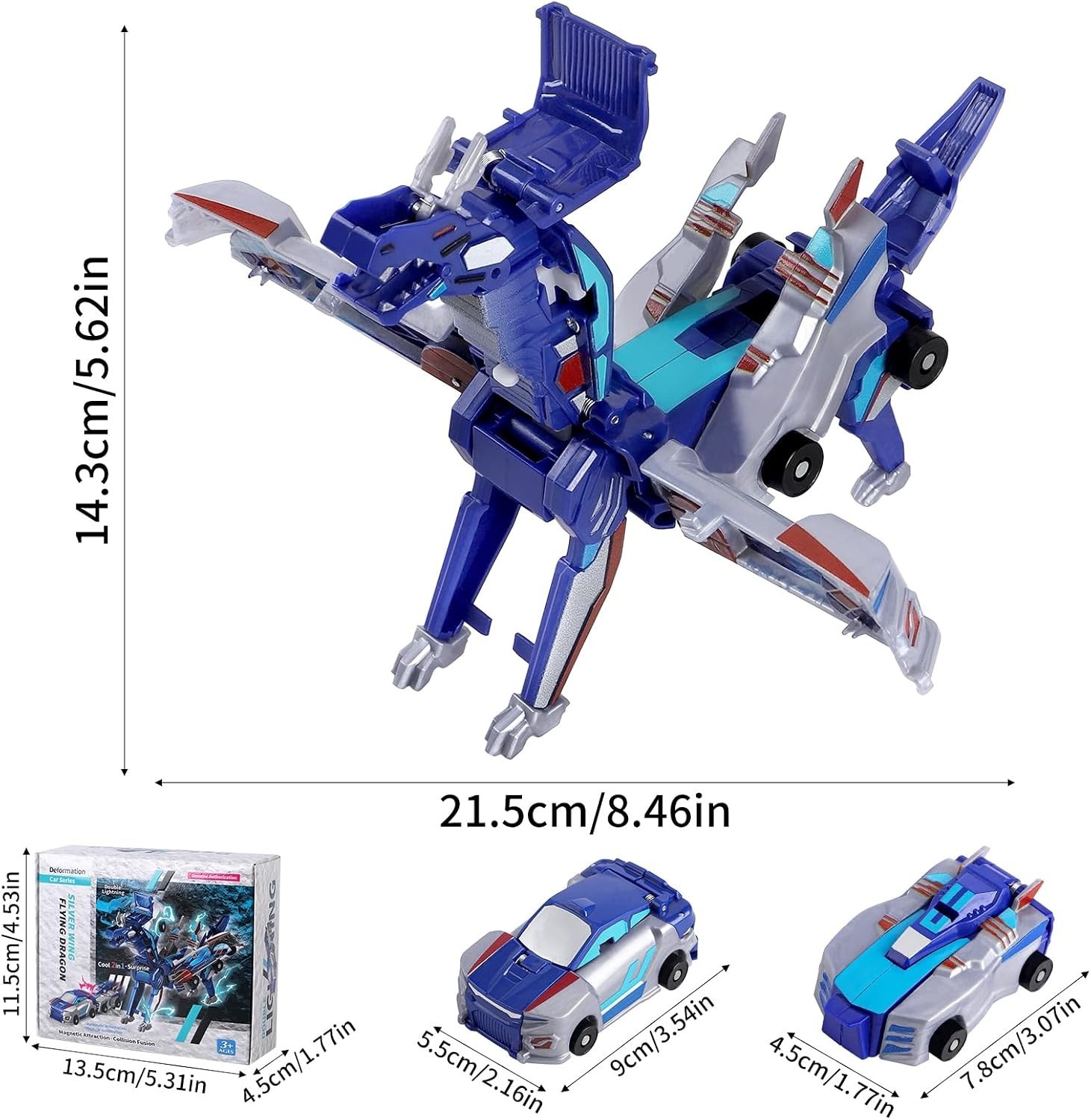 Transforming Car Set 2 Pieces Compatibility with Collectible Magical Dinosaur…
