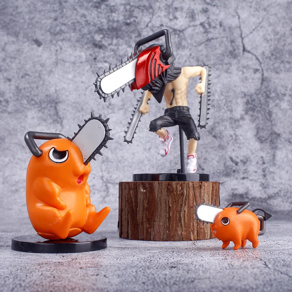 3PCS Chainsaw Man Action Figures Denji Pochita PVC Anime Model Toy Collection