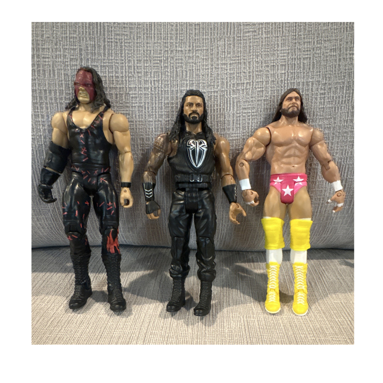 WWE Mixed Lot of 3 Wrestling Action Figures Multicolor Plastic