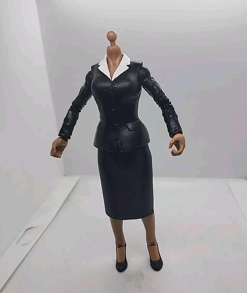 1/12 Scale 6&Prime; Female Black Suit Tall Body Only Custom Figure Fodder Legends