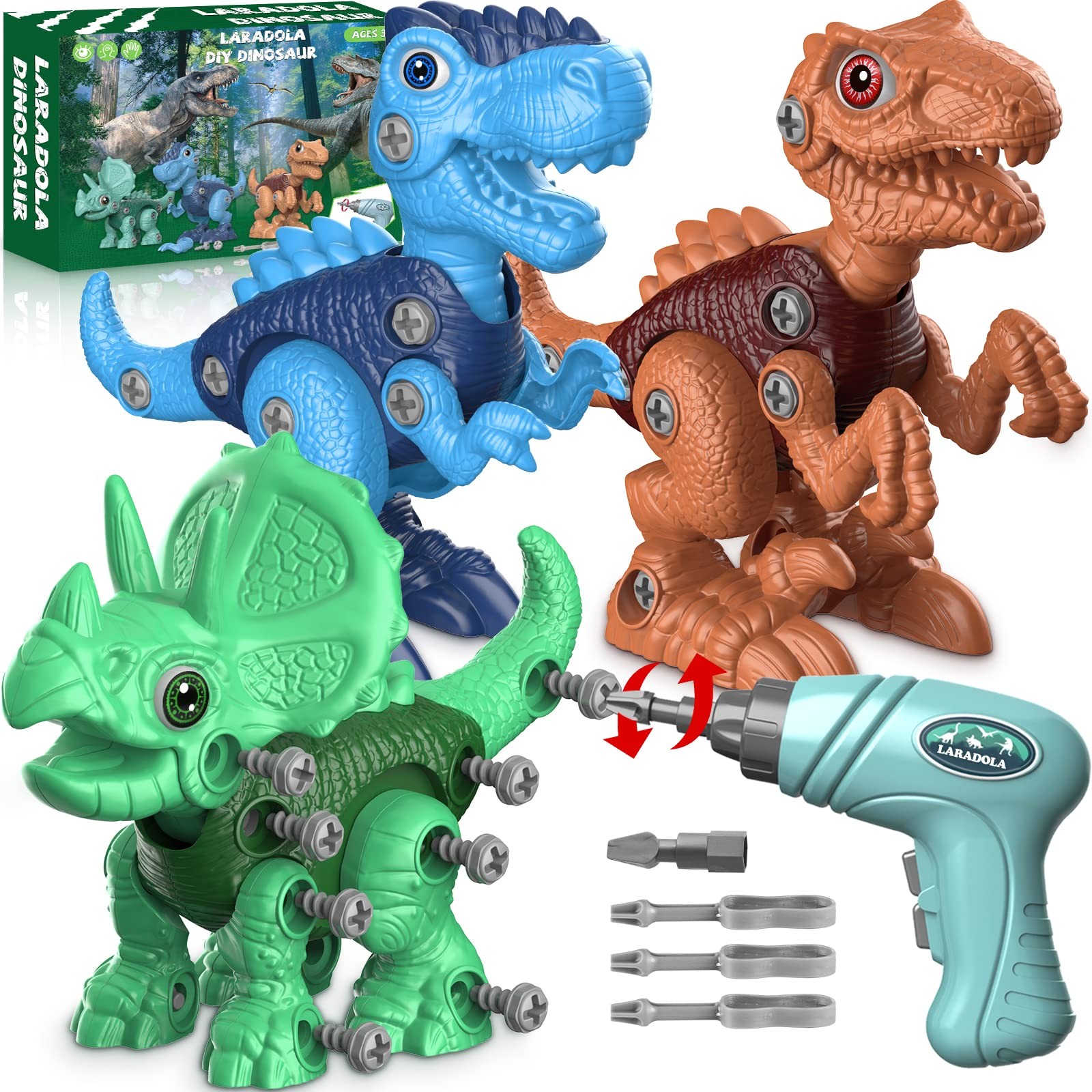 Dinosaur Toys for 3 4 5 6 7 8 Year Old Boys, Take Apart Dinosaur Toys for Kid…