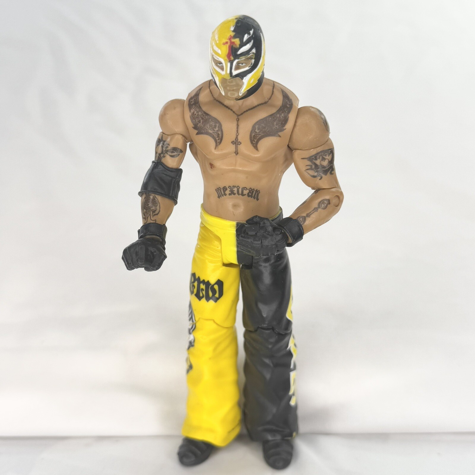 2010 WWE Rey Mysterio Mattel 6&Prime; Wrestling Action Figure Yellow / Black Loose