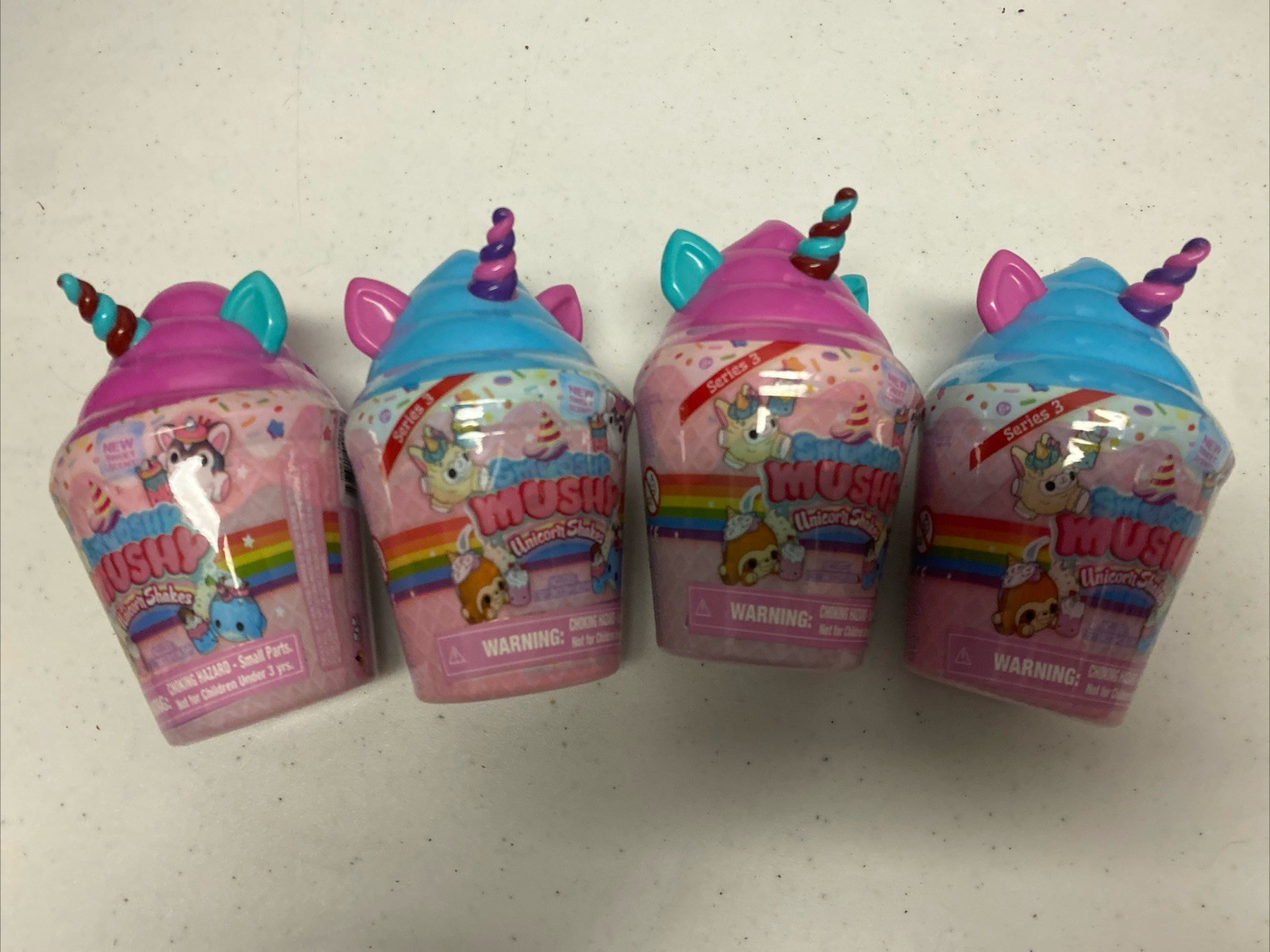 Lot Of 4 Smooshy Mushy Unicorn Shakes Series 3 Scented New