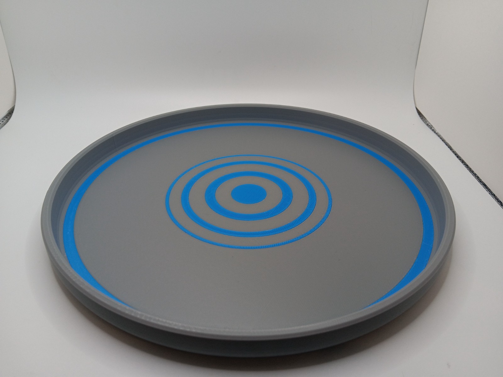 Retro Original Tron style identity disk full size (power-up) Grey/Blue ID Disc