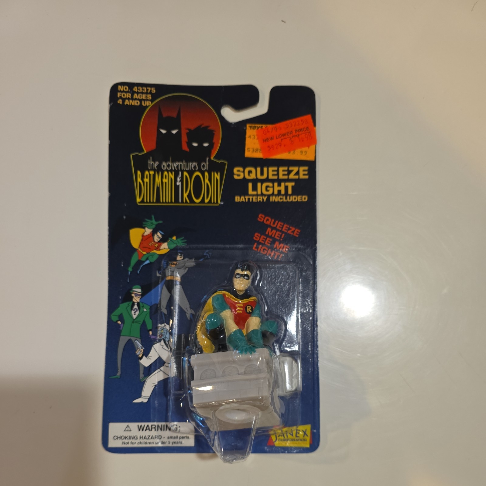 1995 Janex Robin Squeeze Light The Adventures of Batman and Robin New In Box