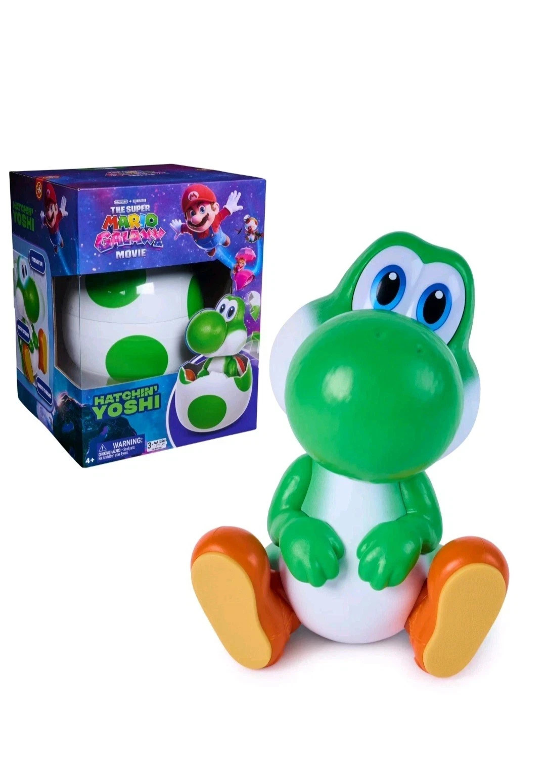 Hatchin&rsquo; Yoshi The Super Mario Galaxy Movie, Interactive Yoshi Figure New