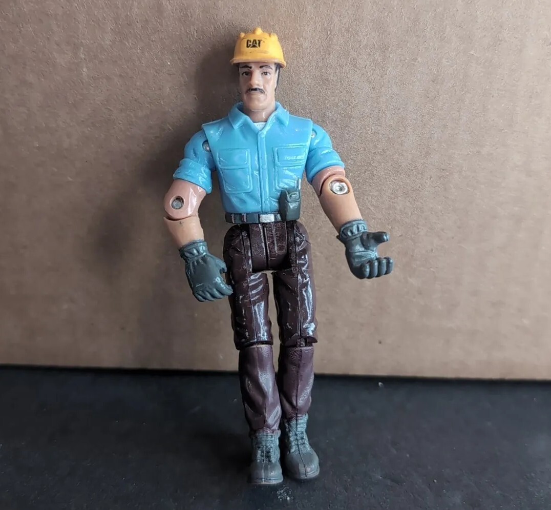 CAT Caterpillar Heavy Equipment Operator Construction Worker Action Figure Toy