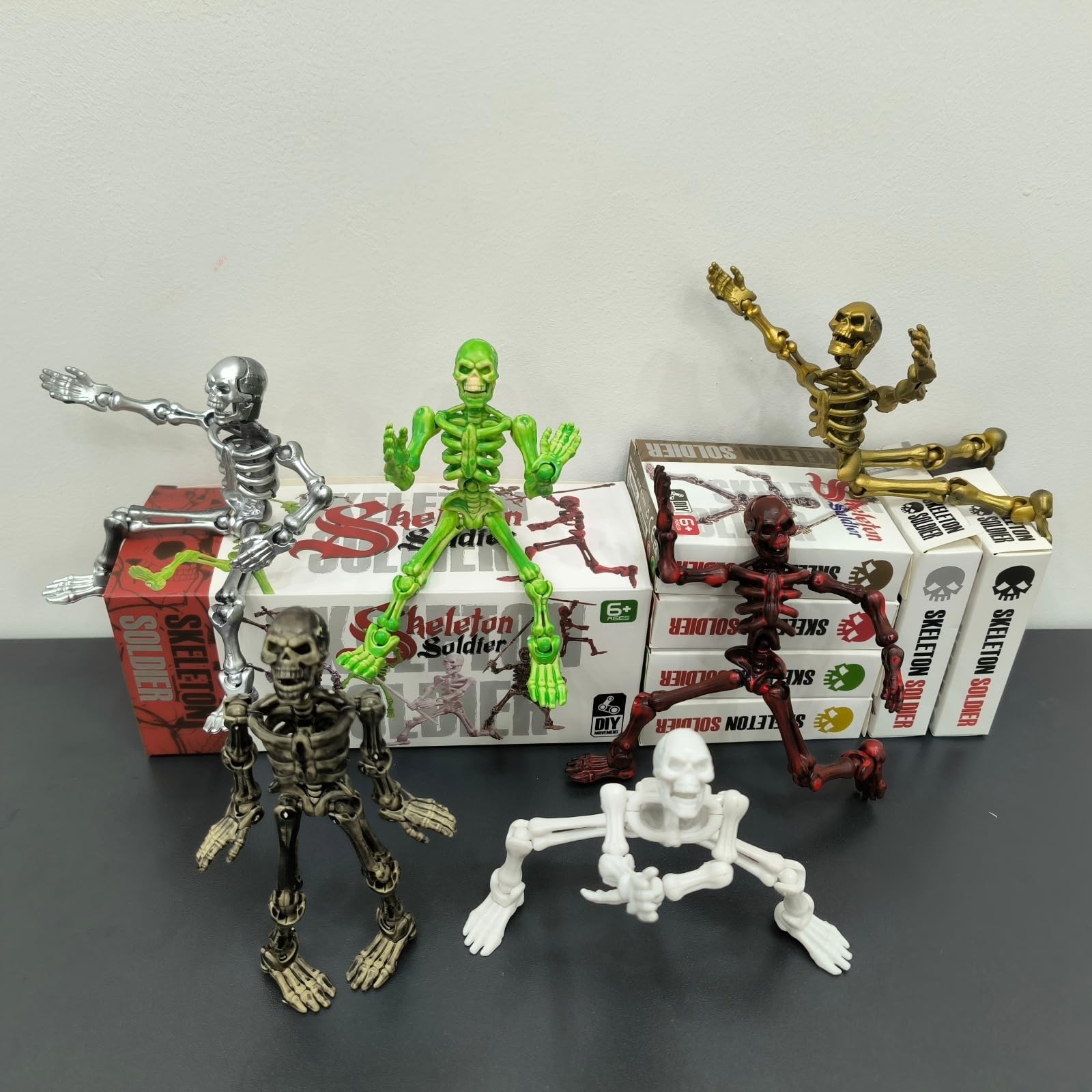 6 Pack T13 Action Figures Set, Skeleton Action Figure, Dummy 13, Titan 13 Mini S