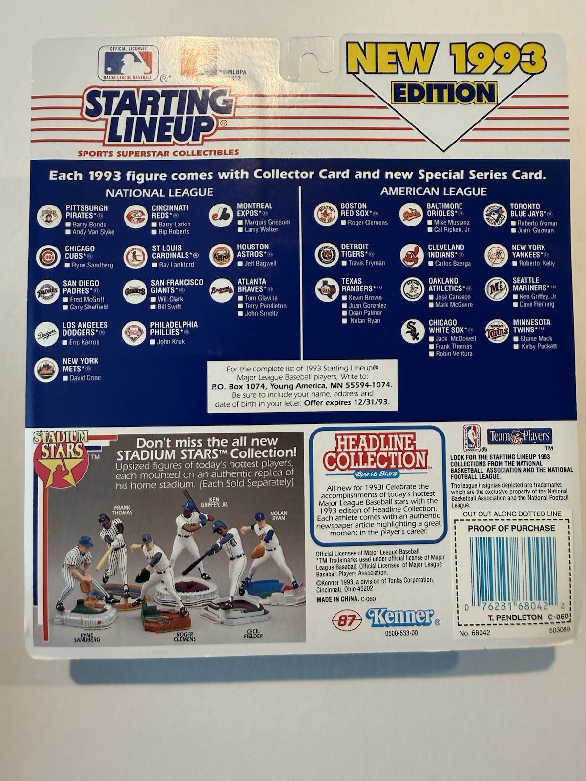 💥⚾️ 1993 TERRY PENDLETON Atlanta Braves Starting Lineup, MLB ⚾️💥