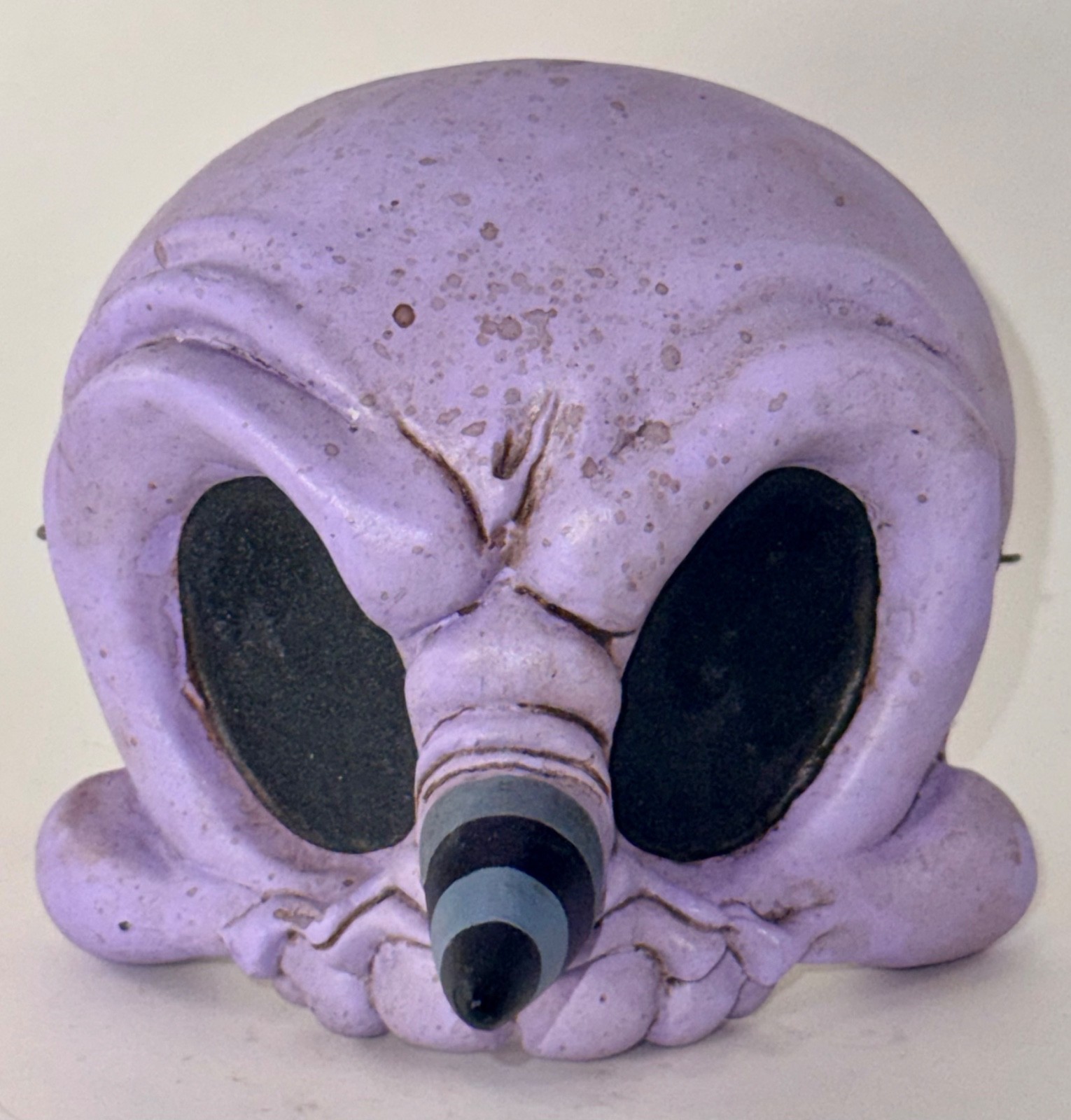 Kathie Olivas Purple Greeter Skelve Mask 4&Prime; wired to hang signed ships free