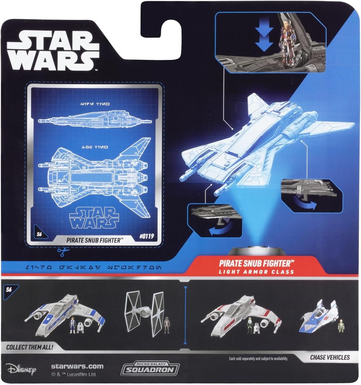 S06 #0119 Star Wars Micro Galaxy Squadron Pirate Snubfighter Vehicle with Figure