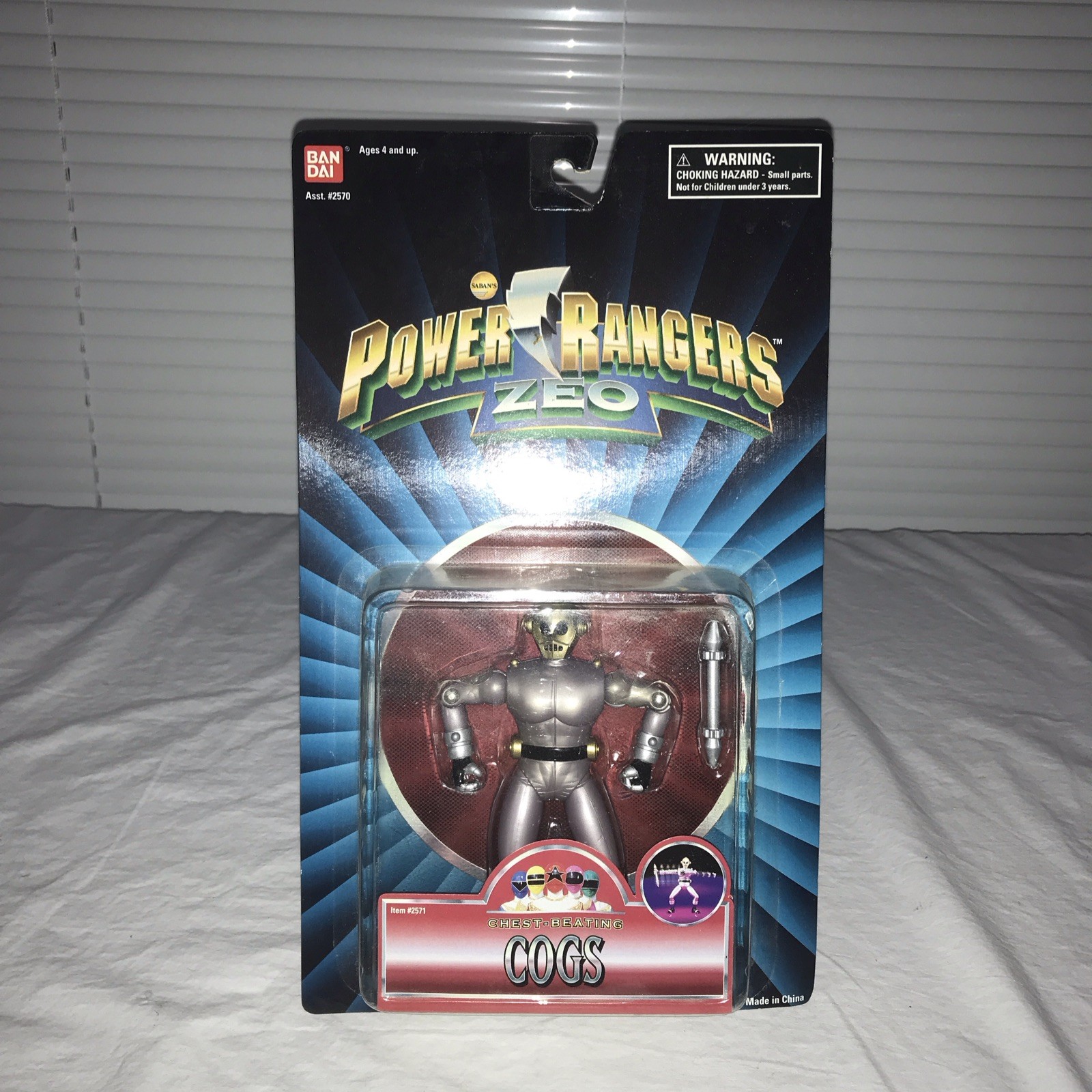 Power Rangers Zeo 1996 Chest-Beating Cogs Evil Space Alien! Sealed! Unused!