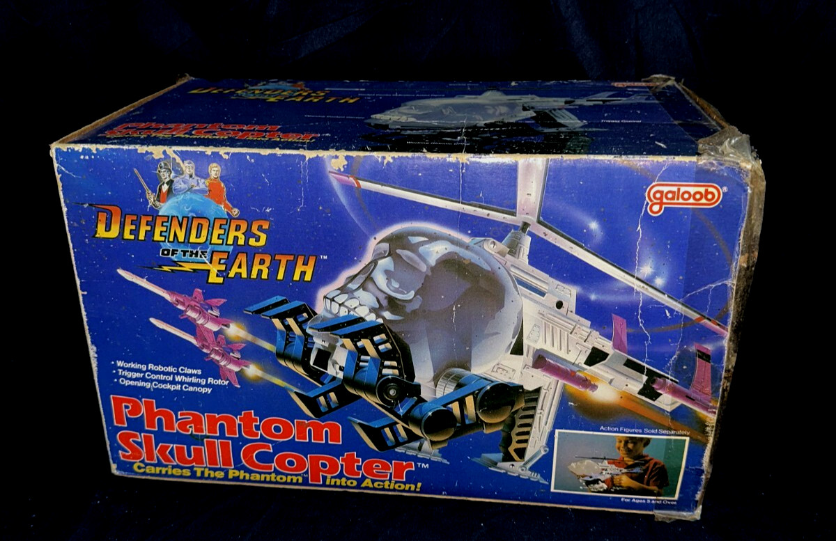 Vintage Defenders of the Earth Phantom Skull Copter 1985 Galoob W/BOX