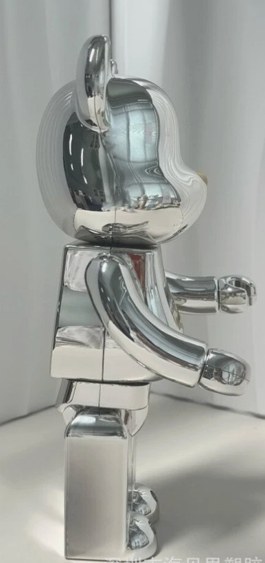 400% Bearbrick Bape Silvery Mastermind Action Figure Home Deco Art Toys Dolls