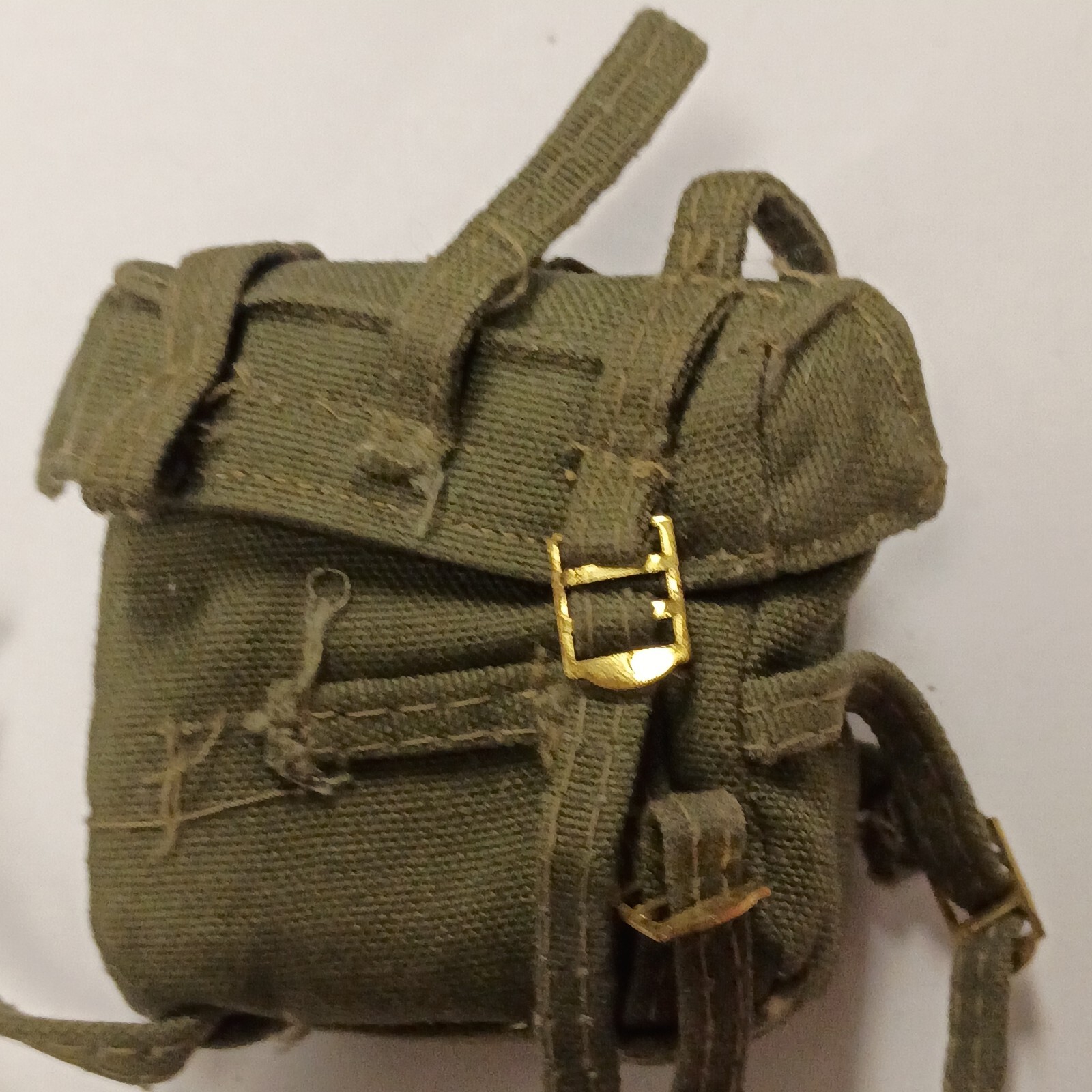 Vintage GI Joe 1964 Green Ruck Sack With Straps And Buckles One Strap Not Intact