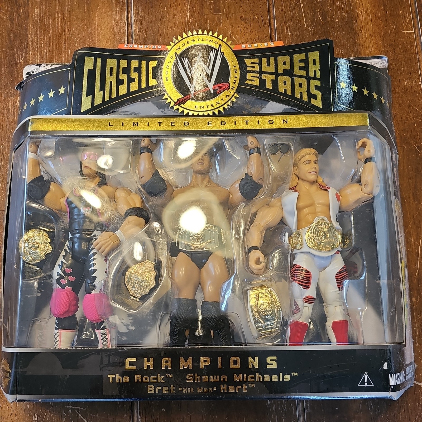 WWE Classic Superstars Limited Ed Champions The Rock, Bret Hart, Shawn Michaels