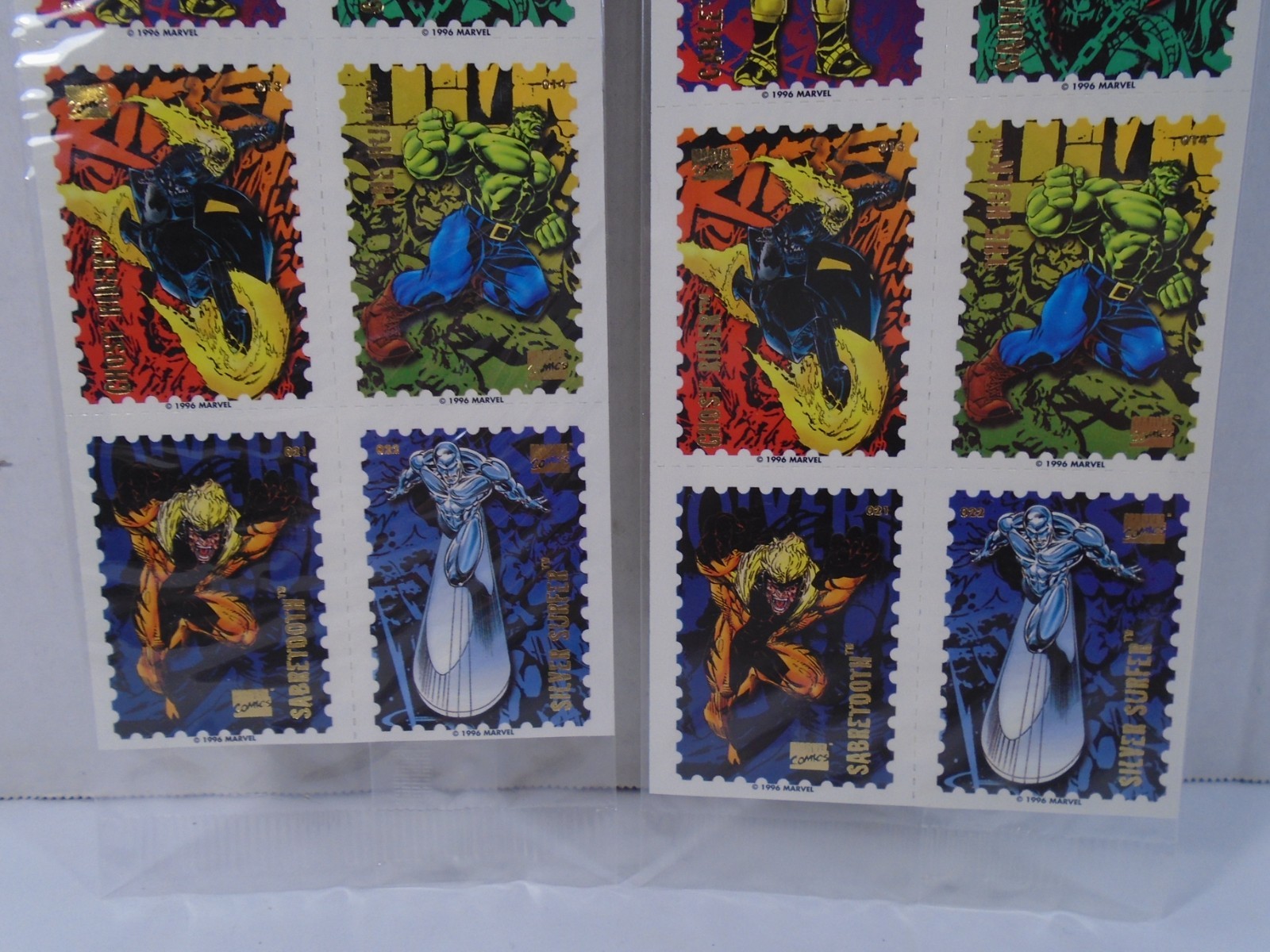 2–1996 MARVEL COMICS SUPER HEROES–STAMPS SHEETS (NEW)
