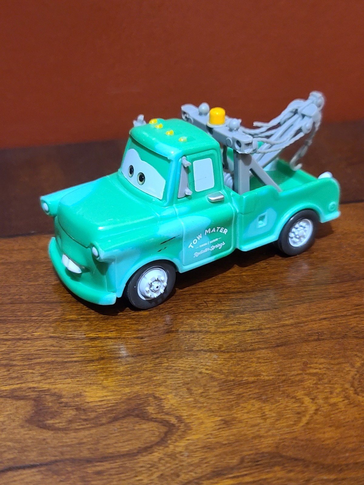 DISNEY Pixar CARS 2008 TOY BLUE Green Paint TOW TRUCK Mattel Tow Mater Diecast