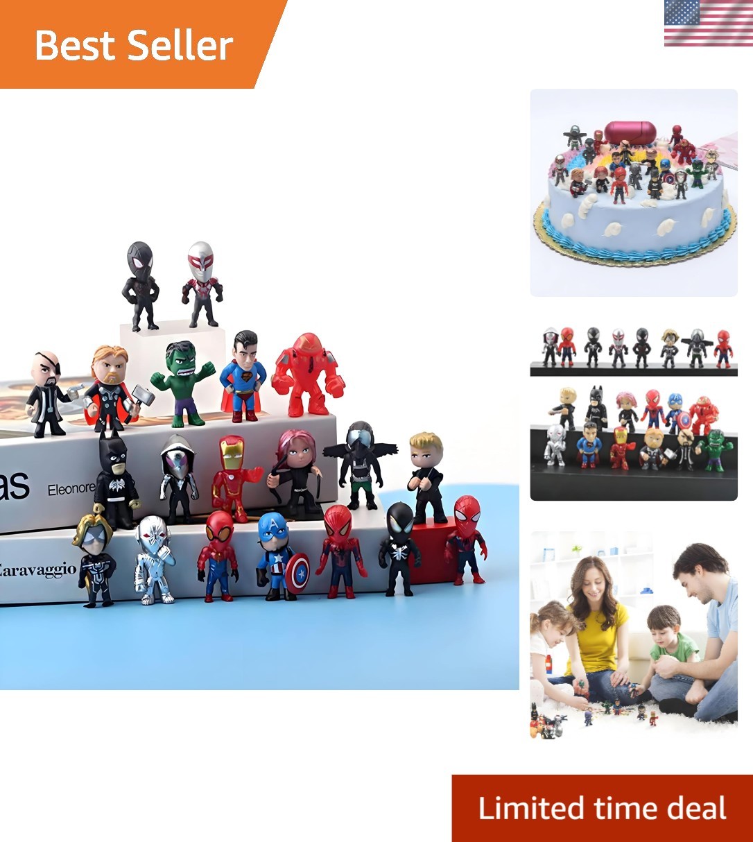 Mini Superhero Action Figures Set – 20-Piece Cake Decoration for Any Occasion