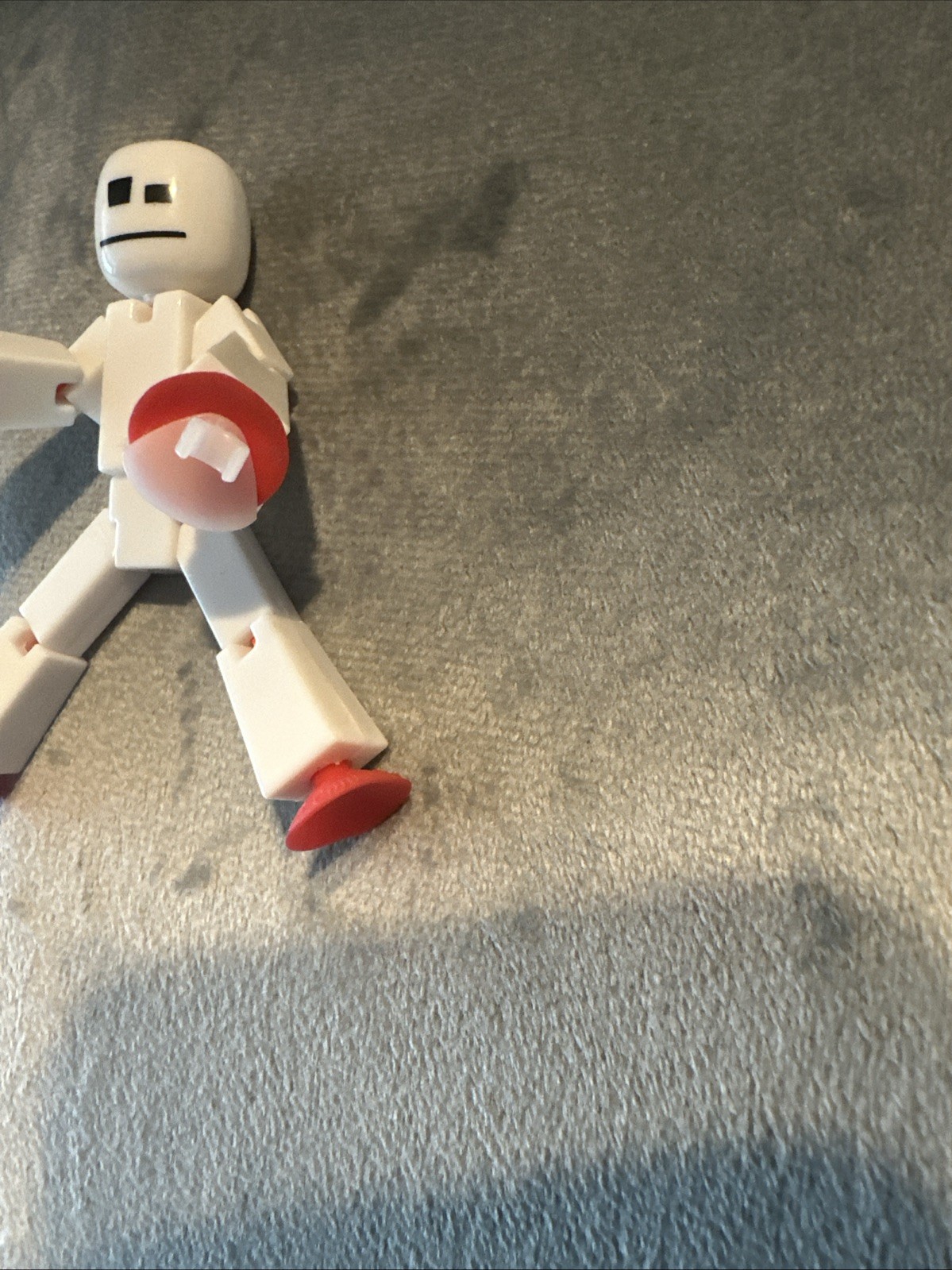 White Zing StikBot White with Red Hands Suction Cups VERY HARD TO FIND *RARE*