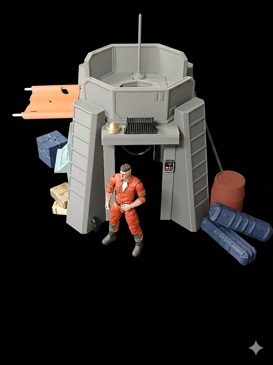 1:18 scale OUTPOST CHECKPOINT FORT SCI FI PLAYSET for 3.75&Prime; STAR WARS FIGURE
